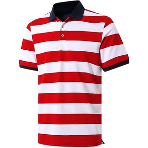 Camiseta de Rugby a Rayas para Hombre OEM |   Piqué de Algodón |   Rojo Blanco Marino |   Estilo Preppy |   Fabricante de Marca Privada en Pakistán - Product Image 2