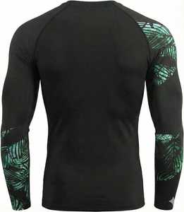 Men's Full Sleeve Rash Guard Sublimation Print Quick Dry Polyester Shirt Tropical <b>Leaf</b> Design Adult Size - Product Image 6