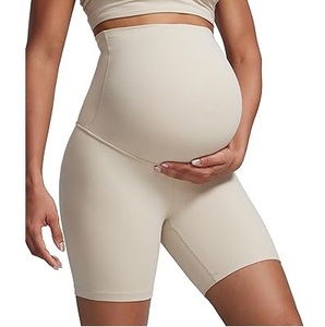 Shorts de yoga de maternité sans couture personnalisés pour femmes, taille haute, coupe ajustée, style cycliste, pour la grossesse - Product Image 1