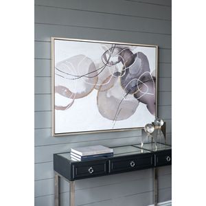 Cuadro Moderno Grande de 47 x 35.5 Pulgadas, Pintura al Óleo Pintada a Mano, Textura de Acuarela Abstracta en Tonos Grises y Marrones, Arte de Pared Enmarcado - Product Image 2