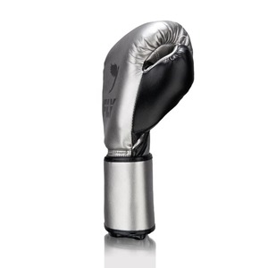 Gants de boxe professionnels 2025 les plus vendus, en cuir véritable de qualité supérieure, avec super lacets noirs et argentés - Product Image 5