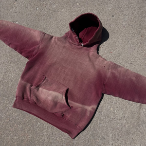 Sweat à capuche personnalisé en polaire épais bicolore avec surpiqûres contrastées, coupe unisexe à épaules tombantes - Product Image 1