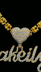 Moissanite letra colgante conjunto 925 plata esterlina una fila VVS diamante 26 alfabeto inicial nombre personalizado encanto collar - Product Image 3