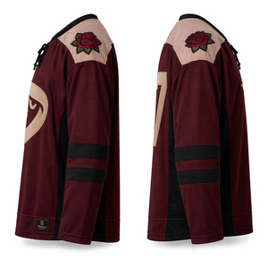 Custom Premium Ice Hockey Jersey Air-Knit Polyester Teamwear Lace-Up Collar Tackle Twill Crest Embroidered Patch Hockey Uniform - Product Image 4