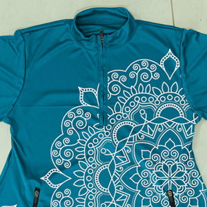 Burkini de bain une pièce islamique pour femme avec manches longues, bas de coupe haute, logo avant, en Spandex/Nylon - Product Image 5