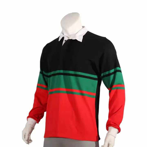 Men's Long Sleeve Knitted <b>Polo</b> <b>Shirt</b> Black Red Green <b>Striped</b> Color Blocked Casual Style - Product Image 2