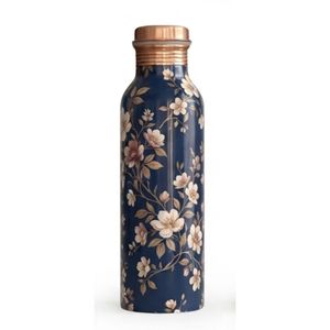 Custom <b>Botanical</b> <b>Print</b> Copper Water Bottle Leak-Proof Eco Custom Printed Green Copper Water Bottle Elegant Floral Design - Product Image 6