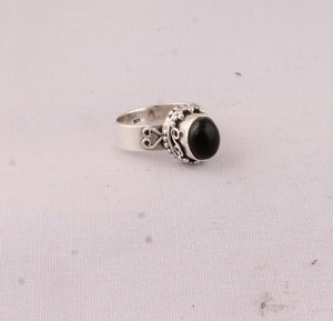 Natural Black Onyx <b>Ring</b> 925 Sterling Silver Vintage <b>Boho</b> Style Genuine Black Gemstone <b>Ring</b> for Women Handcrafted Ethnic Jewelry - Product Image 1