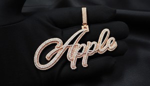 Colgante de Letra de Plata de Ley 925 Bicolor con Moissanita VVS, Estilo Hip Hop Iced Out, Dijes Personalizados con Iniciales y Nombres - Product Image 4