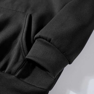 Sweat à capuche zippé en coton de haute qualité, coupe ample, épais, surdimensionné, avec double fermeture éclair, personnalisé pour homme, coupe courte, entièrement zippé - Product Image 5