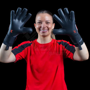 Hot Selling Football Soccer Leather Palm Non-Slip Breathable Full Finger Goalkeeper Training Gloves for Men Youth Training <b>Games</b> - Product Image 4