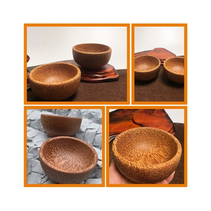 En gran demanda: Cuenco de madera de coco limpio, sin olor, de calidad superior, ideal para servir ensalada de frutas frescas y aperitivos deliciosos. - Product Image 3