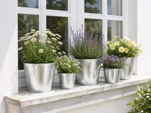 Juego de 5 macetas decorativas para jardín, ideales para plantas de interior y exterior, y exhibición de vegetación, procedentes de la India. - Product Image 2