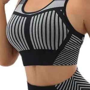 Ensemble de yoga respirant sans couture pour femmes, 2 pièces, vêtements de sport de gym, haut court sans manches, leggings à taille mi-haute élastique - Product Image 4