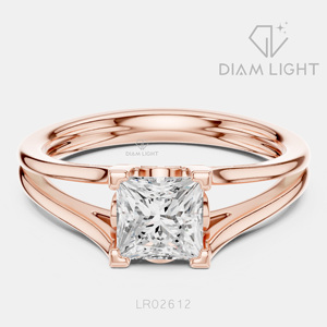 Bague de fiançailles en or blanc 14 carats avec diamant de laboratoire de 1,00 carat, coupe princesse, 4 griffes, bague de mariage, bijoux fins, certifiée IGI - Product Image 3