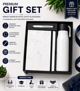 Juego de Regalo de Lujo con Bolígrafo de Acero Inoxidable, Cuaderno de Cuero PU y Botella de Agua, con Logotipo Personalizado, Marca Corporativa, Duradero, Promocional, para Oficina - Product Image 2