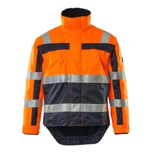 Chaquetas de Trabajo con Cuello Alto, Cierre de Cremallera, Color Naranja y Azul Marino, Manga Larga, Material de Poliéster Impermeable - Product Image 3