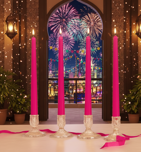 Ramadan Elegant Pink Paraffin Soy Wax Taper <b>Candle</b> Set Smokeless Handmade for Ramadan Easter Celebrations Weddings Prayer - Product Image 2