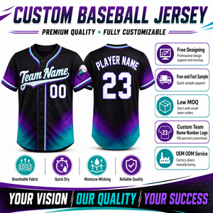 Maillots de baseball personnalisés en gros, uniformes d'équipe sublimés à manches courtes avec nom de joueur brodé, numéro et logo de l'équipe - Product Image 2