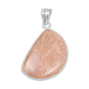 Collares Colgantes Vintage al por Mayor de Latón Chapado en Oro/Plata con Engaste de Bisel y Gema de Amazonita Melocotón para Aniversarios y Ocasiones Especiales - Product Image 1