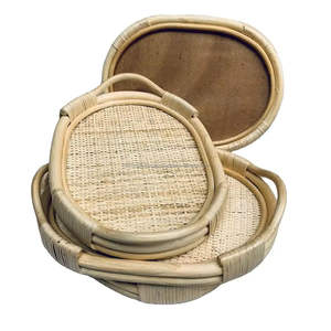 Eco Friendly Handmade Rattan <b>Tray</b> Wholesale Supplier Durable Multipurpose Serving <b>Tray</b> Lightweight Sustainable Vietnam - Product Image 1