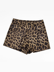 New Products Hot Pattern <b>Leather</b> Short <b>Sexy</b> <b>Leather</b> Sheepskin Printing Shorts for Ladies - Product Image 4