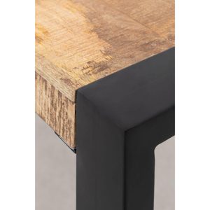 Mesa de Comedor de Madera de Mango con Acabado Rústico Industrial y Patas de Hierro, Acabado Natural, Ecológica, Plegable, para Uso en Restaurantes y Hoteles - Product Image 4