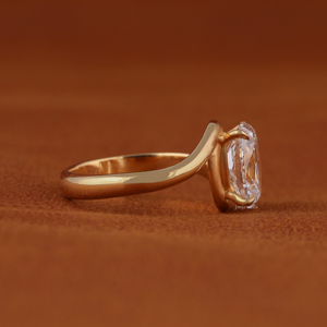 3.0 Carat Oval Cut Lab Grown Diamond Bypass <b>Solitaire</b> Engagement <b>Ring</b> for Women 14k Solid Gold Wedding Jewelry IGI Certified - Product Image 2
