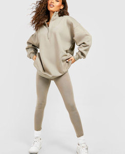 Ensemble 2 pièces en gros à la mode pour femmes pantalons de jogging en coton respirant et vêtements d'extérieur survêtements en polaire pour les techniques imprimées de gymnastique - Product Image 1