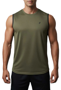 Custom Logo Premium Quality Jersey Polyester Mesh <b>Sleeveless</b> <b>T</b>-<b>Shirt</b> Blank Solid Digital Printing Men's O-Neck Casual Knitted - Product Image 2