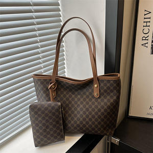 Women's Casual Tote Handbag Genuine Leather Large Capacity Portable Designer Golden Bridge Luxury Brand Two Quilted Polyester - Product Image 1