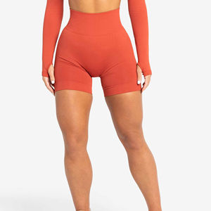 Shorts de sport pour femmes les plus vendus, personnalisables, respirants, en polyester/coton de haute qualité, élastiques, pour yoga et fitness - Product Image 2
