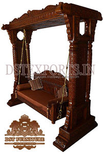 Walnut Finish Teak Wood <b>Swing</b> for Home High Quality <b>Wooden</b> Jhula for Living Room Hand Carved Designer <b>Wooden</b> <b>Swing</b> <b>Set</b> Australia - Product Image 4