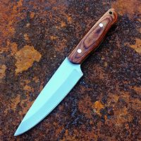 Pisau Dapur Chef Baja Damaskus Buatan Tangan dengan Sarung Kulit Gagang Kayu Full Tang 60 2 HRC Ambidextrous OEM/ODM