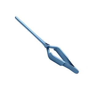 Pinza DeBakey Bulldog de 4.1 Pulgadas, Recubierta en Azul, Punta Recta Larga, Mango Liso, Pinza Atraumática para Cirugía Vascular y Cardiovascular, Acero - Product Image 1