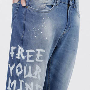 Vaqueros ajustados desgastados de estilo urbano a la moda para hombre, pantalones de mezclilla para hombre, fabricantes de pantalones vaqueros para hombre, personalizables. - Product Image 4