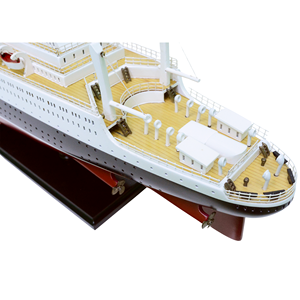 SS France, Barco de Modelo Pintado Personalizado de 80 cm, Estilo Náutico, Artesanía en Madera de Cedro, Decoración de Mesa para el Hogar, Coleccionable, Vietnam - Product Image 6
