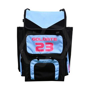 Sac de sport unisexe personnalisé en nylon bleu ciel pour bâton de baseball/softball, avec fermeture éclair et impression en polyester - Product Image 1