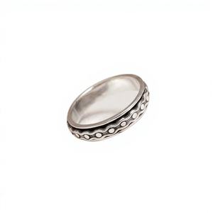 Anillo Giratorio Clásico de Plata de Ley 925 al por Mayor, Joyería Fina con Engaste de Bisel para Alivio de la Ansiedad y Meditación, Ideal para Bodas y Fiestas - Product Image 1