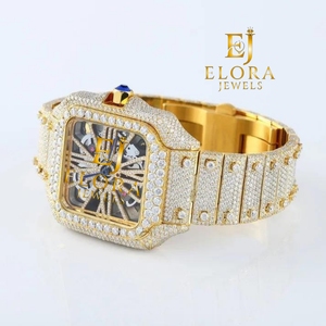 Reloj de Moda con Moissanita para Hombre, Alta Demanda, con Detalles Decorativos de Piedras Preciosas y un Estilo Elegante para la Muñeca, Disponible en la Mejor Oferta - Product Image 2