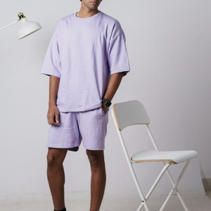 Camiseta de Verano de Manga Corta, 360 GSM, Lisa, Talla Grande, Estilo Vintage, Lavado Ácido, para Hombre - Product Image 5