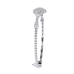 Lab Grown Round Cut Cluster Diamond <b>Bracelet</b> in 10k 14K 18k White Gold | Vintage Designer Statement Diamond Jewellery for Women - Product Image 3