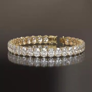 Sparkling Moissanite Diamond <b>Bracelet</b> High Quality 14K Yellow/ White/ Rose Gold Non-Fade Hip Hop Jewelry for Men and Women - Product Image 5