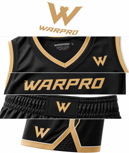 Ensemble de maillot de basket-ball WARPRO noir 23, sublimé, anti-humidité, unisexe, pour adulte, col en V, sans manches, haute qualité, débardeur et short - Product Image 6
