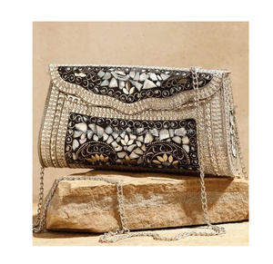 Bolso de mensajero bohemio de estilo indio mosaico, bolso de mano de Metal de noche de lujo para mujer, bolso de mano hecho a mano para boda, venta al por mayor - Product Image 5