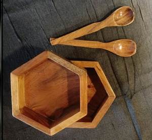 Bol de service en bois pour Noël, bol rond pour la table, vaisselle, bol pour servir des collations et des soupes, article ménager au meilleur prix - Product Image 4