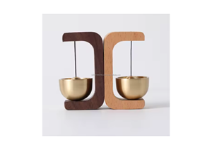 Sonnette sans fil magnétique en laiton massif moderne avec carillons éoliens et pendentif d'entrée mural Jingle Bell Décoration intérieure - Product Image 4