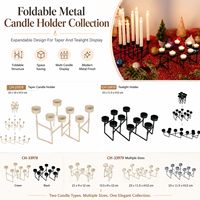 Candelabro Moderno Plegable de Metal con Múltiples Brazos Ajustables para Centro de Mesa, Venta al por Mayor