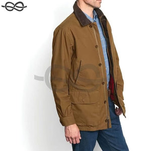 Abrigo Clásico para Hombre con Bolsillos, Cierre de Cremallera y Botones, Solapa Protectora, Chaqueta Casual para Exteriores, Resistente y Versátil - Product Image 3