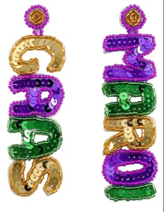 Boucles d'oreilles Fleur-de-Lys très tendance pour le festival du Mardi Gras, pendantes à crochet, légères et confortables pour femmes et jeunes filles 2026 - Product Image 5